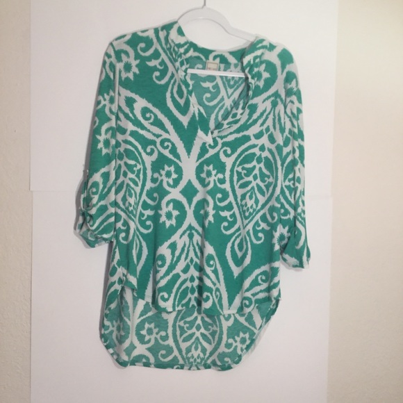 Hershe Tops - Paisley 3/4 Sleeve Blouse V Neck Hershe